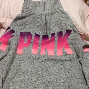 Pink fleece quarter zip